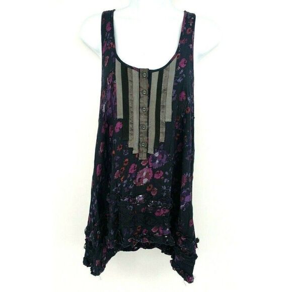 Free People Shark Bite Tank Top Floral Boho - Picture 10 of 10